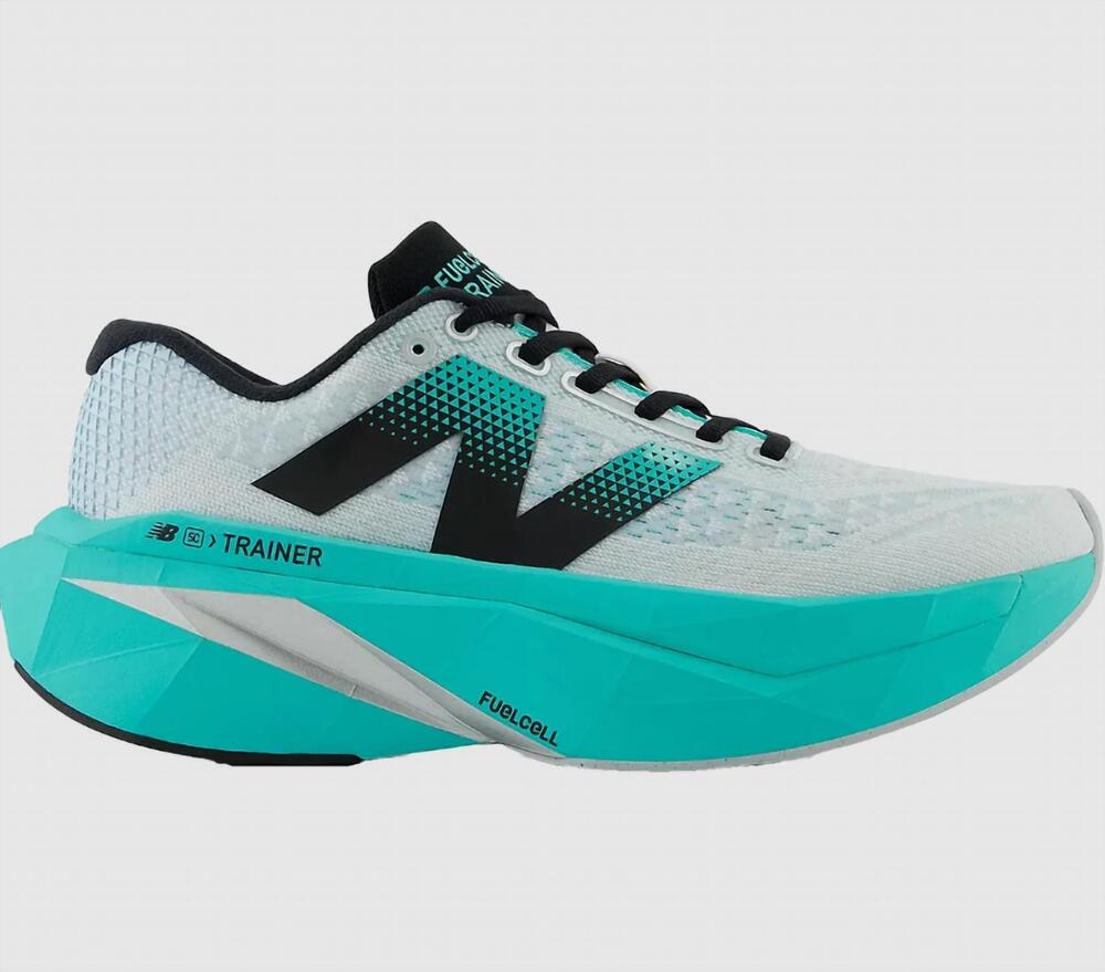 NEW NEW BALANCE women's fuelcell supercomp trainer v3 shoes in white/green